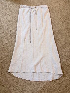 James Perse White High-Low Drawstring Maxi Skirt